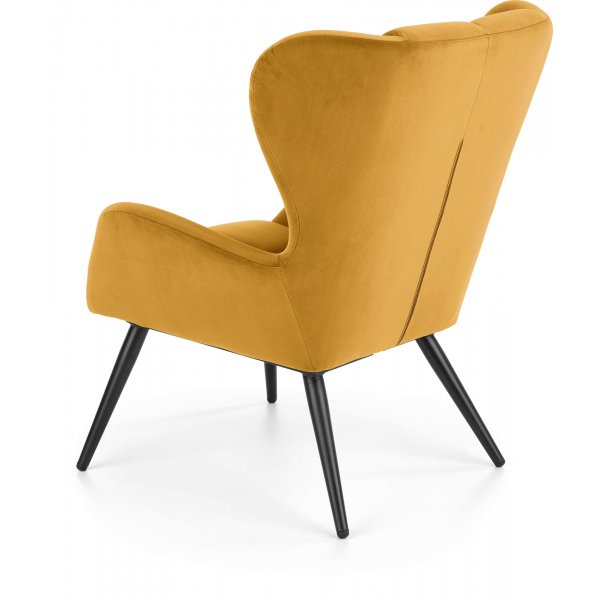 Fauteuil Halfman en velours jaune Fauteuil Halfman en velours jaune