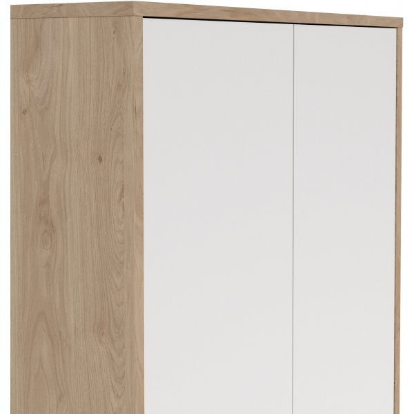 Sign bokhylla hög med 4 dörrar - Vit/hickory Sign bokhylla hög med 4 dörrar - Vit/hickory