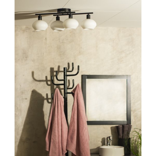 Elba plafond - Svart/Opalvit