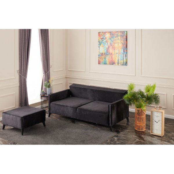 3-sits bäddsoffa - Svart 3-sits bäddsoffa - Svart