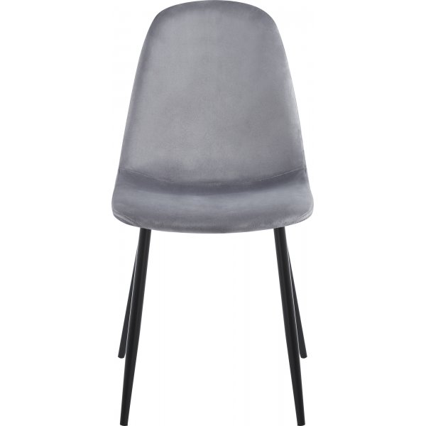 Stol ljusgrå sammet med svarta ben + Fläckborttagare för möbler Stol ljusgrå sammet med svarta ben + Fläckborttagare för möbler