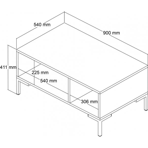 Table basse Aurora 90 x 41,6 cm - Noyer/anthracite Table basse Aurora 90 x 41,6 cm - Noyer/anthracite