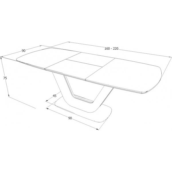 Table  manger Bumbi 160-220 cm - Gris