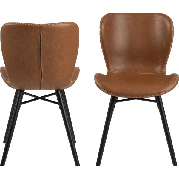 Chaise de salle  manger Batilda - PU marron