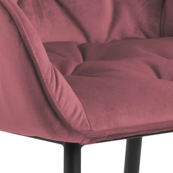 Fauteuil Brooke - Rose/noir