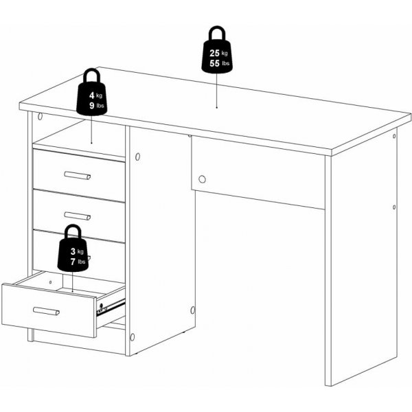 Bureau Function Plus 110 x 48,5 x 76 cm - Blanc