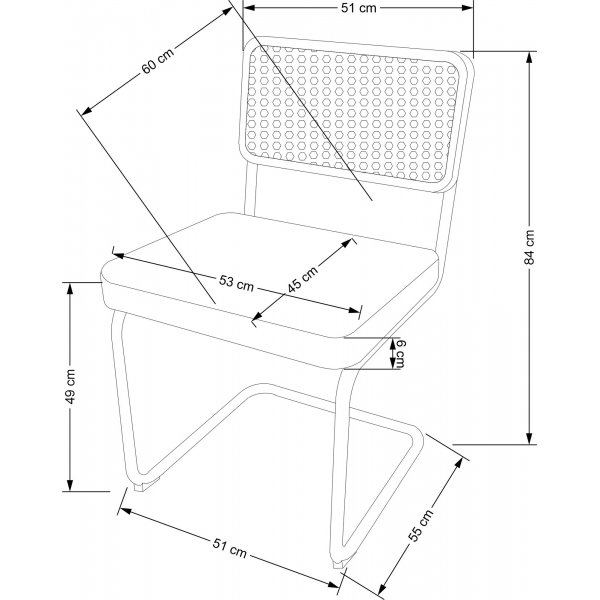 Chaise de salle à manger Cadeira 504 - Noir/gris Chaise de salle à manger Cadeira 504 - Noir/gris