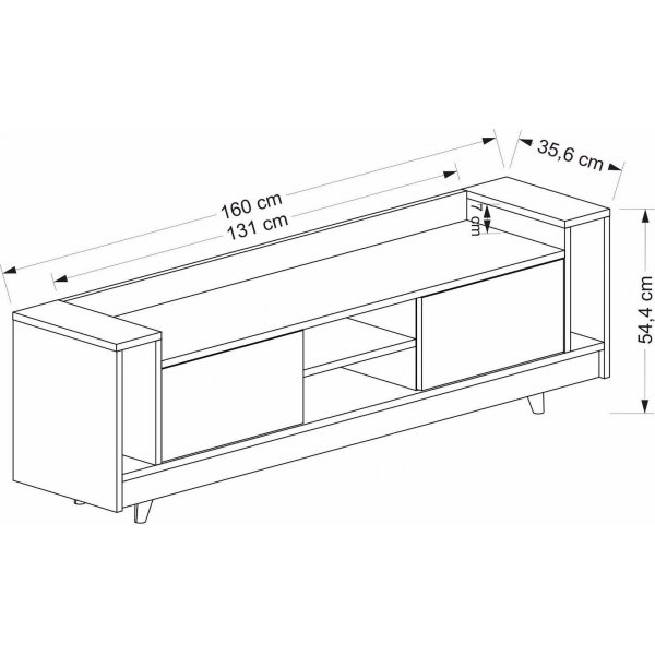 Banc multimédia Tyler - Anthracite/chêne Banc multimédia Tyler - Anthracite/chêne