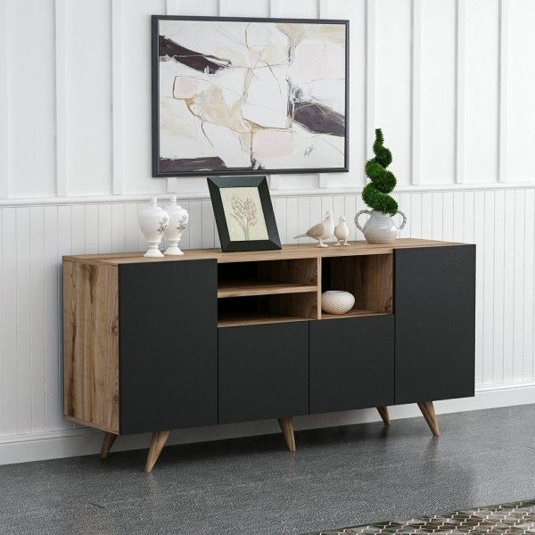 Buffet Sansa - Noyer/noir Buffet Sansa - Noyer/noir