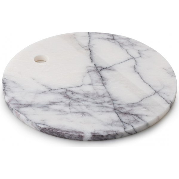 Rund skärbräda i vit marmor från Sicilien - ?Ø25 cm Rund skärbräda i vit marmor från Sicilien - ?Ø25 cm