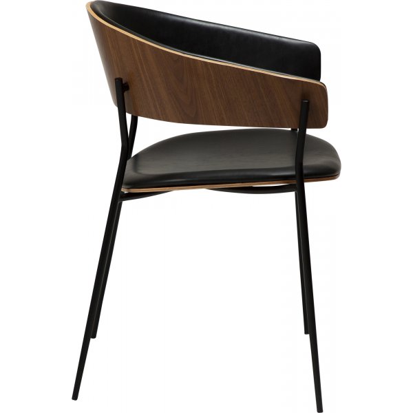 Chaise avec cadre pour berceau - PU noir/placage noyer Chaise avec cadre pour berceau - PU noir/placage noyer