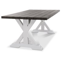Provence matbord 180 cm - Vit / Brun Provence matbord 180 cm - Vit / Brun