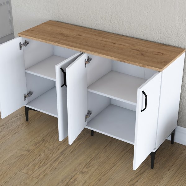 Buffet Jericho 162 - Blanc/noyer Buffet Jericho 162 - Blanc/noyer