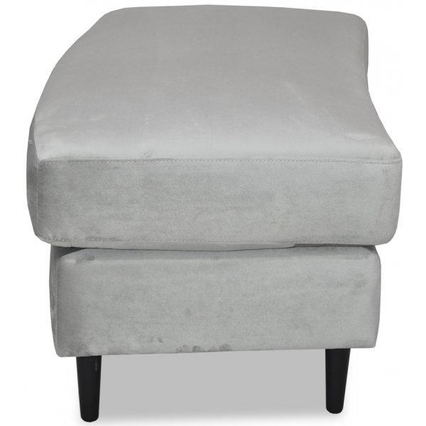 Gotland böjd fotpall - Gråbeige sammet Gotland böjd fotpall - Gråbeige sammet