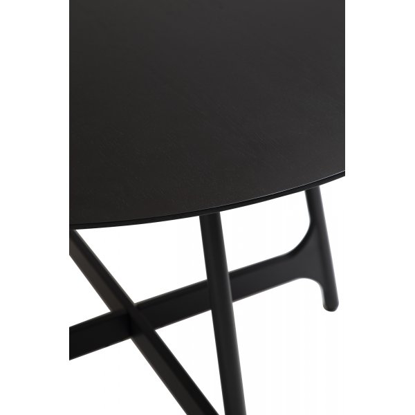 Table à manger Ooid Ø120 cm - Placage frêne teinté noir/noir Table à manger Ooid Ø120 cm - Placage frêne teinté noir/noir