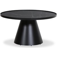 Nero soffbord runt Ø85 cm - Svart / Svart marmorprint Nero soffbord runt Ø85 cm - Svart / Svart marmorprint