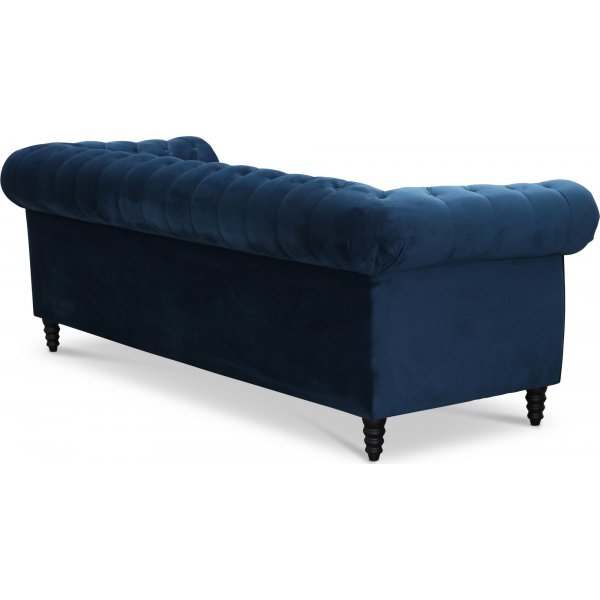 Chesterfield Cambridge 3-sits - Blå sammet Chesterfield Cambridge 3-sits - Blå sammet
