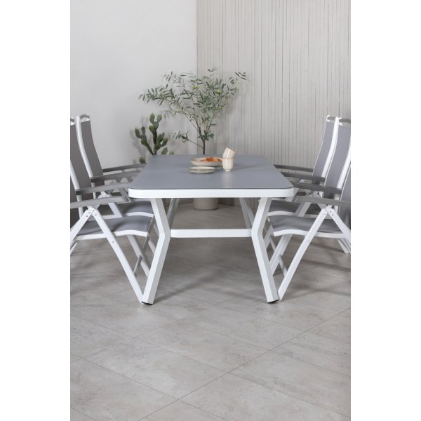 Virya utematgrupp med 6 st Albany stolar - Vit/Grå Virya utematgrupp med 6 st Albany stolar - Vit/Grå