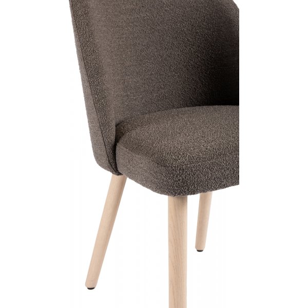 Chaise de salle à manger Anne - Bouclé gris Chaise de salle à manger Anne - Bouclé gris