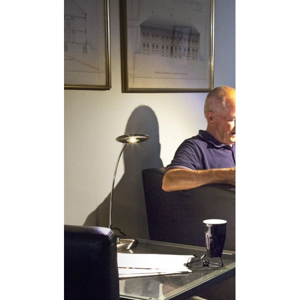 Moto bordslampa - Stl/krom