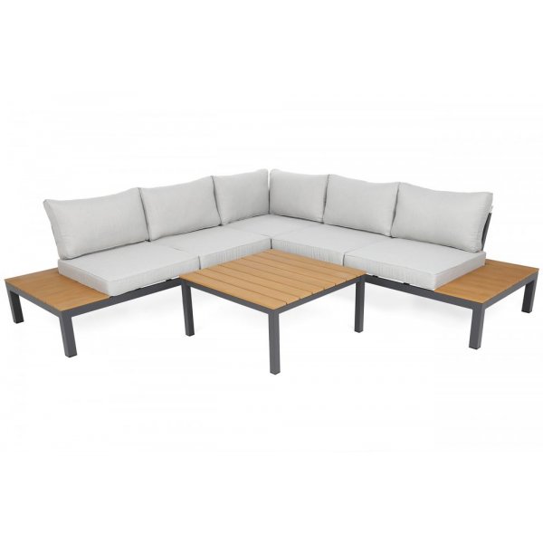 Loungesoffa Belair med bord - Gr/ljusgr