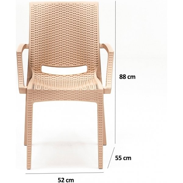 Groupe de repas d\\\'extrieur Meco avec fauteuils - Cappuccino