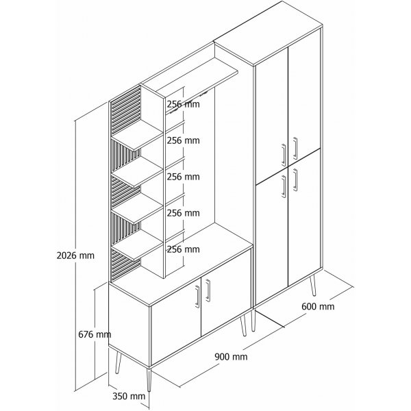Meuble d'entrée Viyana 150 cm - Blanc/or Meuble d'entrée Viyana 150 cm - Blanc/or