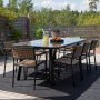 Paola matbord 200 x 100 cm - Svart/Sandbeige