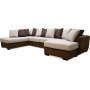 Delux U-soffa med ppet avslut vnster - Brun/Beige/Vintage + Flckborttagare fr mbler