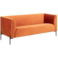 Anna 3-sits soffa - Orange velour Anna 3-sits soffa - Orange velour