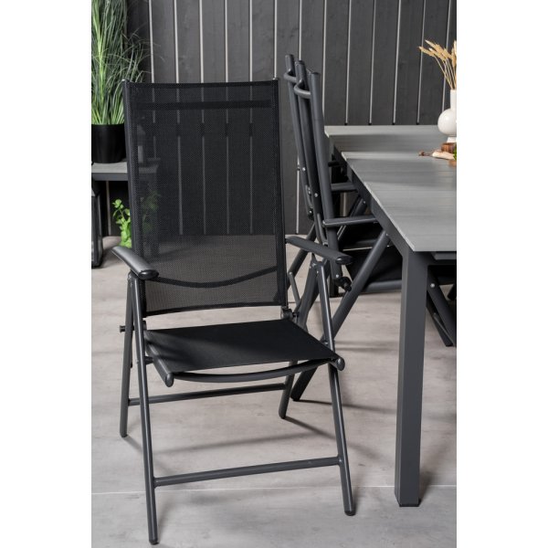 Levels utematgrupp med 6 st Break positionsstolar - Svart/Gr