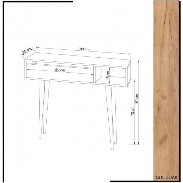 Table d\\\'appoint Oseyo 100 x 30 cm - Chêne/blanc Table d\\\'appoint Oseyo 100 x 30 cm - Chêne/blanc