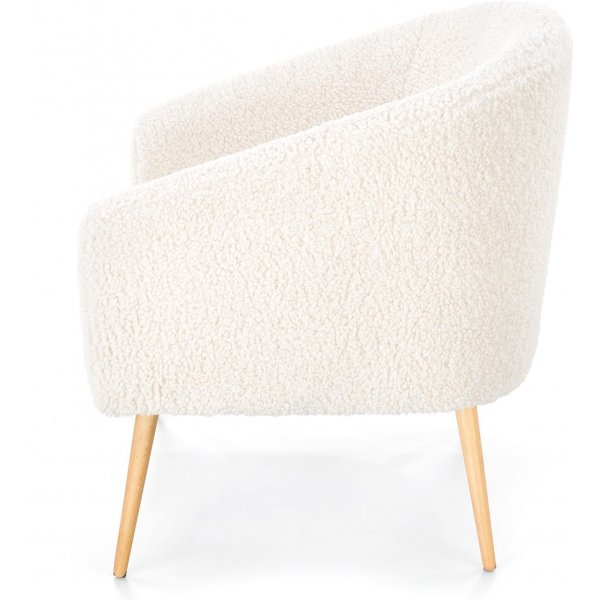 Fauteuil Bandera - Blanc crème/bois Fauteuil Bandera - Blanc crème/bois