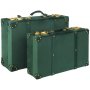 Petit vintage koffert set om 2 st - Mrkgrn (Sammet)
