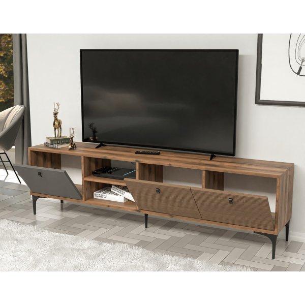 Meuble TV Vision - Noyer/anthracite Meuble TV Vision - Noyer/anthracite