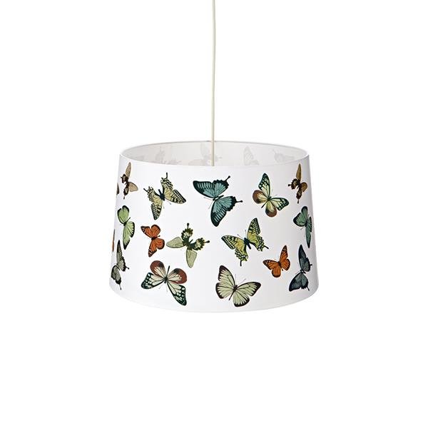 Butterfly Taklampa - Vit/Mnstrad