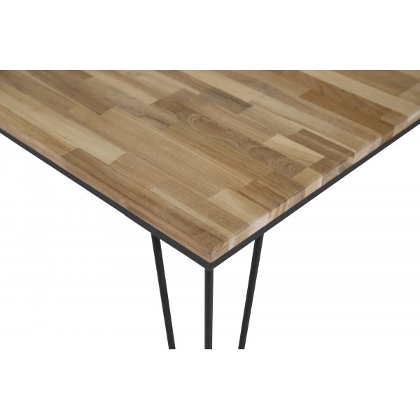 Table  manger Annelie 80 cm - Teck/noir