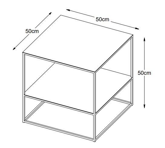 Landia zwarte salontafel vierkant 50 x 50 x 50 cm Landia zwarte salontafel vierkant 50 x 50 x 50 cm