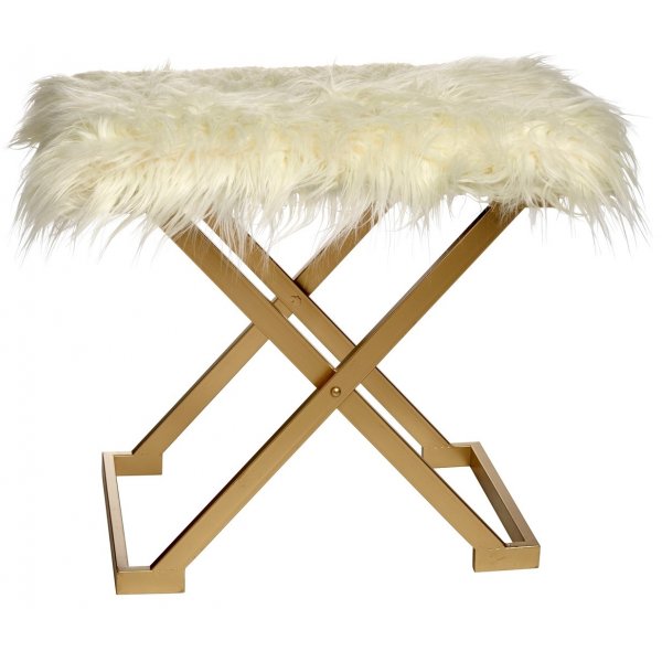 Sittpall New York 60 cm - Guld / Vit