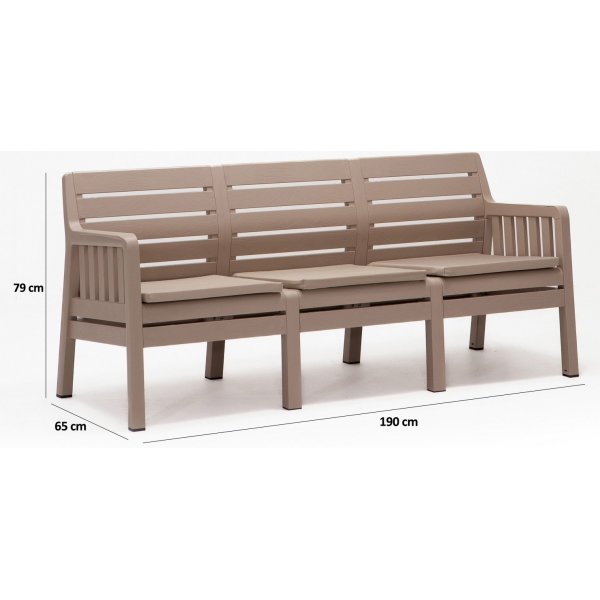 Groupe salon Lara avec canapé 3 places, 2 fauteuils et table - Cappuccino Groupe salon Lara avec canapé 3 places, 2 fauteuils et table - Cappuccino