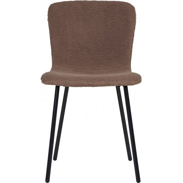 Chaise de salle à manger Halden - Fausse fourrure marron foncé Chaise de salle à manger Halden - Fausse fourrure marron foncé