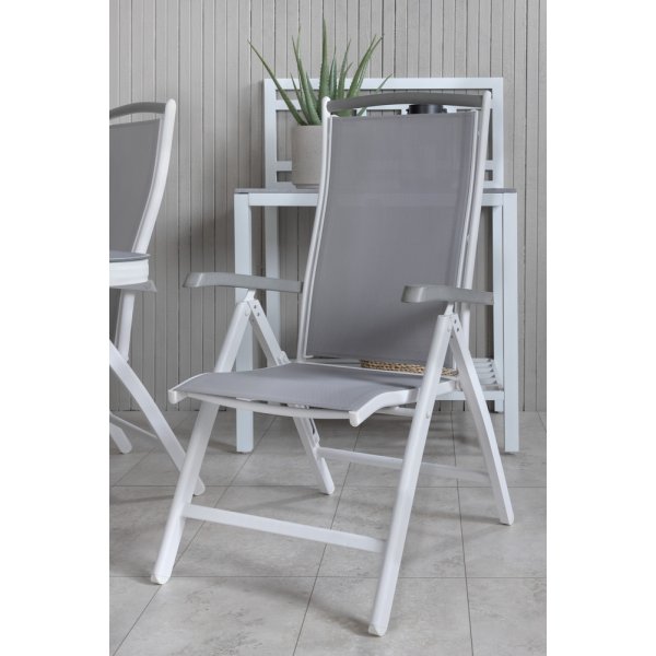 Ensemble de salle  manger d'extrieur Virya avec 4 chaises Albany - Gris/Blanc