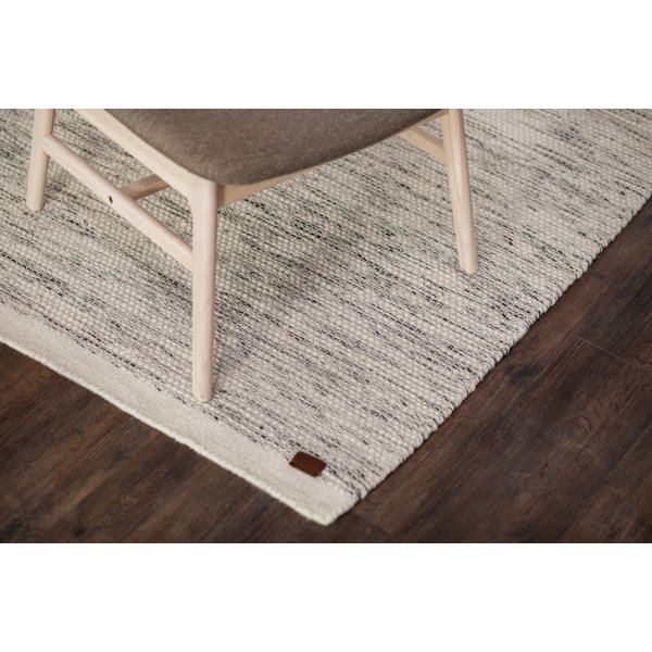 Tapis tufté en laine tissé main Blanc/Noir Tapis tufté en laine tissé main Blanc/Noir