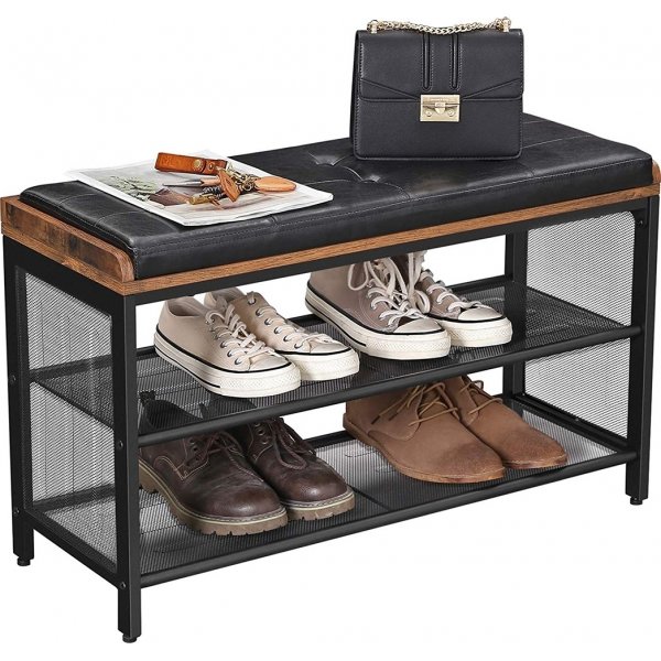 Nick schoenenrek met zitje - Bruin/zwart