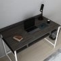 Alma skrivbord 120 x 60 cm - Vit/mrkgr