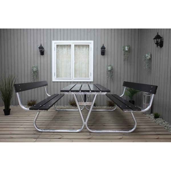 Stabiele bankenset met rugleuning - Zwart