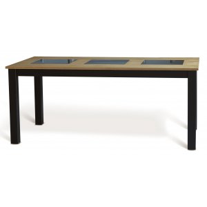 Jasmine matbord 180 x 90 cm i ek med svarta ben