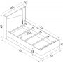 Sneker eenpersoonsbed 190 x 90 cm - Grenen/beige