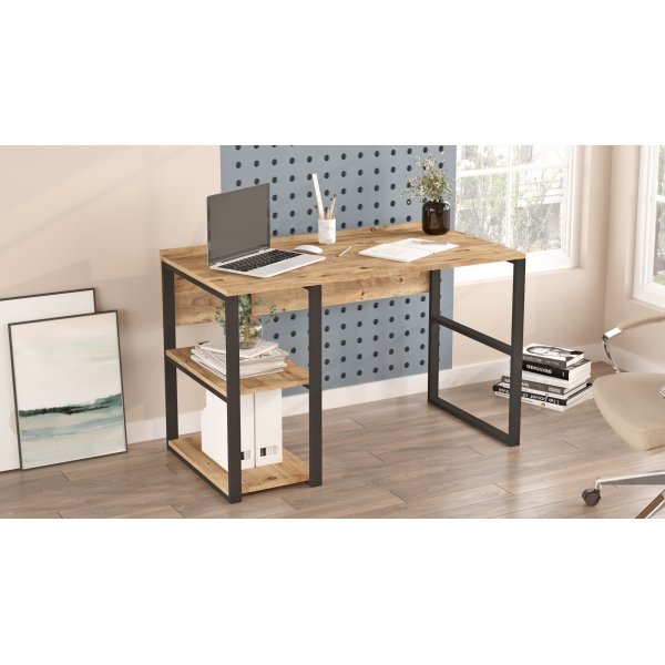 Metal skrivbord 120 x 60 cm - Furu Metal skrivbord 120 x 60 cm - Furu