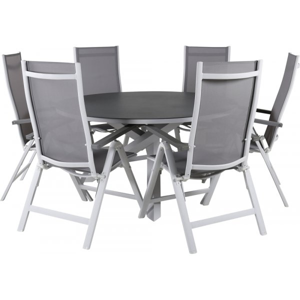 Copacabana utematgrupp med 6 st Albany stolar - Gr/Vit